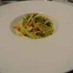 リストランテ カノフィーロ - ホタテとポロ葱、サフランのソース　タリアテッレ