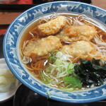 江戸家 - かきの天ぷらそば。牡蠣1個サービス　