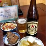 くまちゃん - 中瓶、つまみ3種、ミニチャーハン