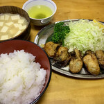 とんかつ 万平 - カキバター焼き定食 2000円