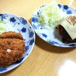 亀有メンチ - 紅生姜メンチカツ＋Wチーズメンチカツ