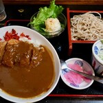 Sasanoya - カツカレーセット・冷たいそば（750円）
                        