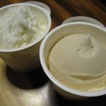 もんこちゃんのお店 - とんばら味噌、フレッシュミルク（カップ）各250円