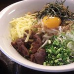節系とんこつらぁ麺　おもと - 爆弾あえ麺　７5０円　　汁なしジャンク系!!　中毒者続出してます!!