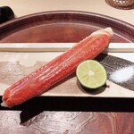 富小路 やま岸 - 中がレア、抜群の火入れの焼き蟹
