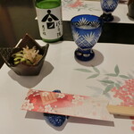 小田原 海の幸 山の恵 味乃魚隆 - 切り子のグラス