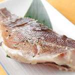 Salt-grilled white fish