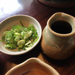 南禅寺 順正 ゆどうふ - ゆどうふ（花）（税込3千円）評価＝◎　⑤湯豆腐の薬味・タレ