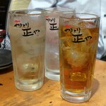 やきとり 正や - ３人で乾杯！