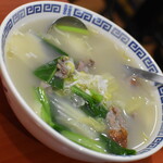 四川食府 - 自家製北京ダック（３，８８０円）のスープ２０１９年１２月