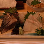 季節料理 よし野 - しめ鯖とくえの刺身
