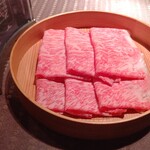 瀬里奈 - 　宮城県産特選牛サーロイン・その２（スマートフォンで撮影。）です。