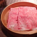 瀬里奈 - 　宮城県産特選牛サーロイン・その３（スマートフォンで撮影。）です。