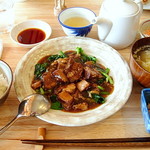 菜根譚 北海道中華 - 定食にしてみました（ご飯お代わり自由）