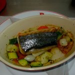 スズキの温野菜添えだったかしら。