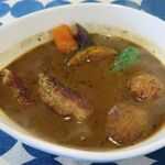 Kawaraya soup curry - とりつくねと野菜スープカレーのアップ