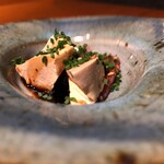 焼き鳥 とりら - 白肝、ズリ刺し生姜醤油