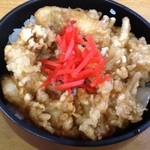 Rokumonsobadokoro - 天丼セット　４５０円の天丼。かき揚げは玉ねぎです。