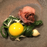 鰻はし本 - 西粟倉村エーゼロの鹿肉トリュフオイル和え