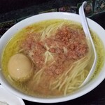 塩そば専門店 桑ばら - 鮭とばの塩かけそばとイクラ丼の定食