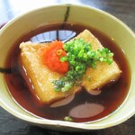 美好 - まぐろ山かけ定食 1,320円（税込）の 揚げ出し豆腐。　　　　　2020.01.12