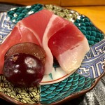 ほ志の - 名物料理を含むフルコース　3,800円：生ハムと季節のフルーツ