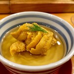 ほ志の - 安納芋のムース　雲丹　コンソメジュレ（1個）580円