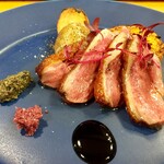 ほ志の - マグレ鴨のロースト　根セロリのピュレ　トリュフ風味　1,400円