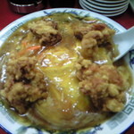 大阪王将 - 唐揚げ丼（天津飯＋鶏から）