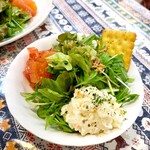 ビーズカフェ - クラムチャウダースープスパゲティのサラダ