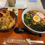 長寿庵 - 山菜そば＆ミニ天丼♡