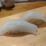 天史朗鮨 - 握り　アオリイカ　スルメイカ
