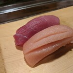 天史朗鮨 - 握り　真カジキ　生本マグロ