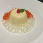 桔梗苑 - マスカルポーネのブラッドオレンジ＆シャンパンゼリー添え