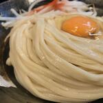 麺座 かたぶつ - 味噌つけ麺 麺アップ