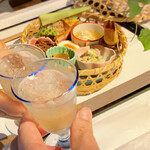 Kitashirakawa Tennen Rajiumu Onsen - 食前酒の梅酒で乾杯♪