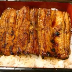 鳥峰うなぎ店 - ご飯の下に同じ量の蒲焼が隠れています