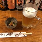 Izakaya Daihachiguruma - 生ビールとお通し