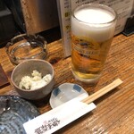 Kuusou Ichiba Genki Jirushi - 生ビールとお通し