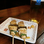 やきとり大吉 - 料理写真:はさみ 126円 いわゆるねぎまっす。