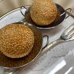 Lotus seed red bean paste and sesame dumplings