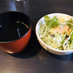 九州ダイニング さくらみち - ランチサラダ＆スープ