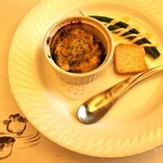 春帆楼 - 焼物ふぐ香草焼き 季節野菜のソテー