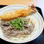 マルタツ - スタミナうどん（肉肉うどん+海老天）