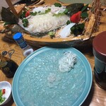 わんこと泊まれる漁師の宿 浜岸 - てっさ 舟盛り