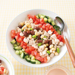 Cobb salad with chunky vegetables