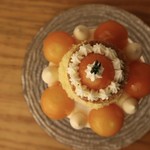 夜パフェ専門店パフェテリア　ベル - 「柑橘と紅茶のパフェ」﻿
﻿
構成﻿
﻿
タイム﻿
シャンティ﻿
メレンゲ﻿
金柑のコンポート﻿
アーモンドガレット﻿
紅茶ジェラート﻿
ジェノワーズ﻿
金柑のコンポート﻿
クレマ・デ・マスカルポーネ﻿
クランブル﻿
アーモンドフロランタン﻿
伊予柑とデコポンのコンカッセ﻿
カカオティージュレ﻿
﻿
