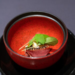 プレゼンテ スギ - 2020.1 印旛の青首 シェフの恩師の干し柿 ブルーチーズ 自家菜園ルッコラ