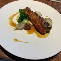 Bistro NOHGA  - ランチコース　メイン料理　霧島豚バラ肉のキャラメリゼ　生姜の香り