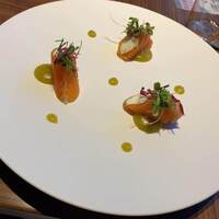 Bistro NOHGA  - ランチコース　前菜　信州サーモンとクリームチーズ　グラブラックソース